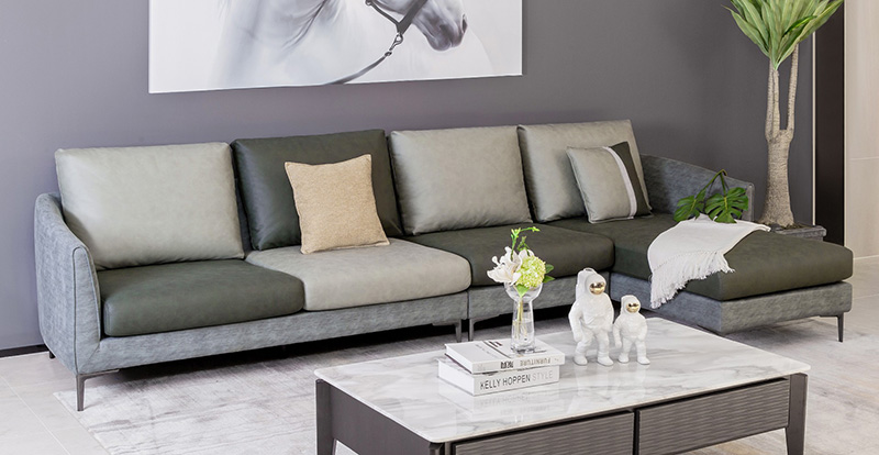 Modern Minimalist Living Room Tehnologie Pânză Paleta de culori Combinație de canapea de colț 1079115